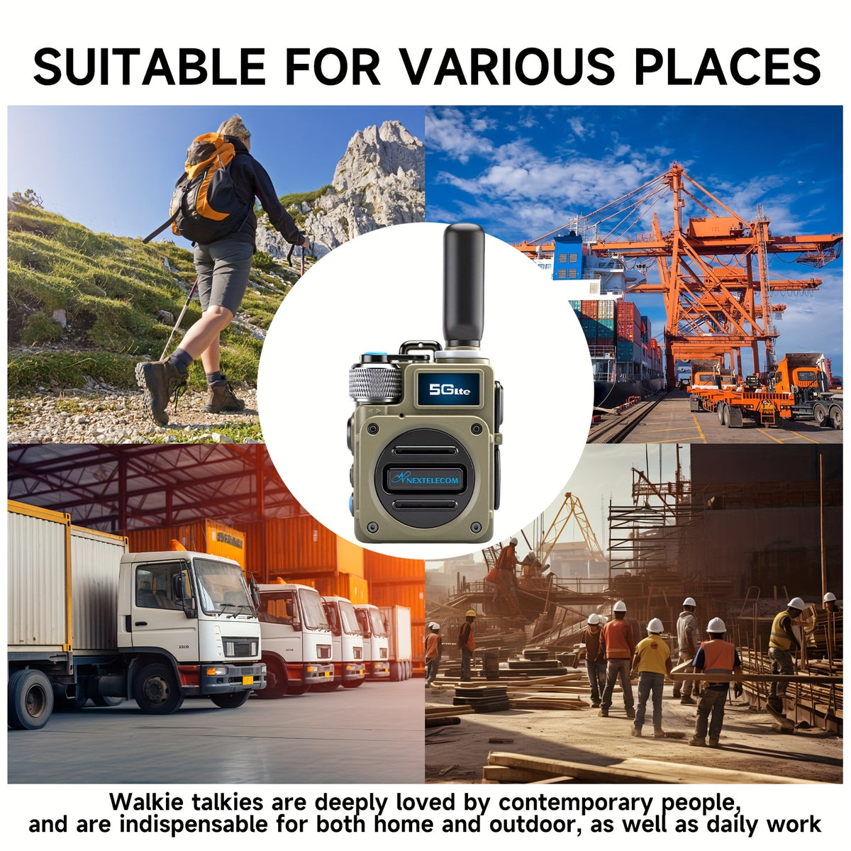 G6S 5000 Miles Long Range Walkie Talkies Two Way Radios Poc Intercom Long Distance Nationwide Shock Resistance Dust Proof Sim Activated No Monthly Charge For Truckers Adults Use Business Construction Workers Camping Hunting