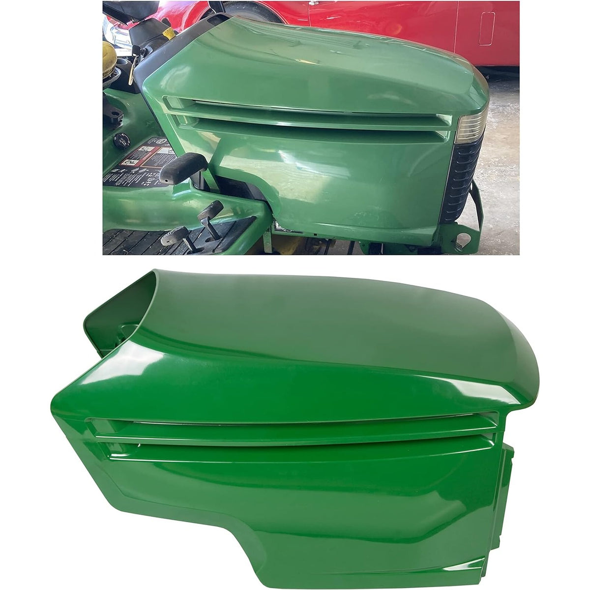 Lower & Upper Hood Replacement for John Deere Models LX255 LX266 LX277 LX279 LX280 LX288 LX289, 325 335 345 355D, GT225 235 235E 245, GX255 325 335 345 355 Replaces AM132595 AM132529