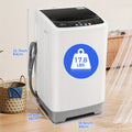Portable Washing Machine 17.8Lbs/15.6Lbs Large Capacity, Full Automatic Washing Machine with 10 Programs And 8 Water Levels Selections, LED Display, Low Noise, Small Washing Machine for Apartment, Home, Dorms, Apartment Laundry, Compact Laundry Solution,