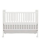 Goldzone 4in 1 Convertible Baby Crib, Wooden Baby Stuffs Converts Into Toddler Bed, Daybed, Newborn Essential with 3 Adjustable Base, Nursery Decor Necessities with Wheel & Non-Toxic Finishes, Item Weight: 36lbs, Maximum Weight Recommendation: 50lbs
