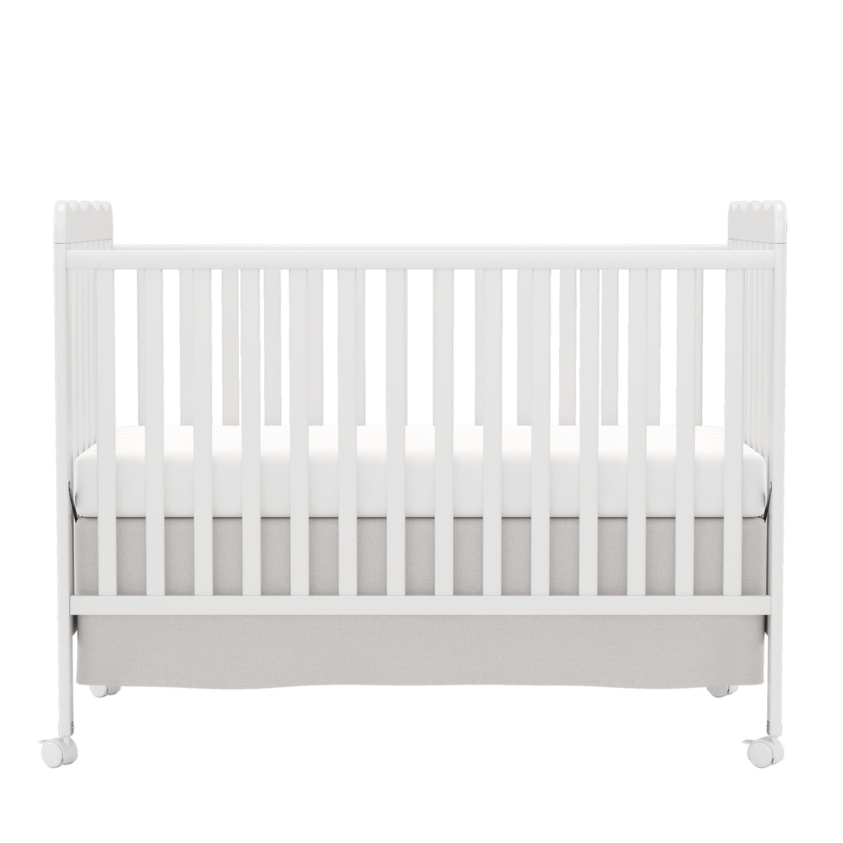 Goldzone 4in 1 Convertible Baby Crib, Wooden Baby Stuffs Converts Into Toddler Bed, Daybed, Newborn Essential with 3 Adjustable Base, Nursery Decor Necessities with Wheel & Non-Toxic Finishes, Item Weight: 36lbs, Maximum Weight Recommendation: 50lbs