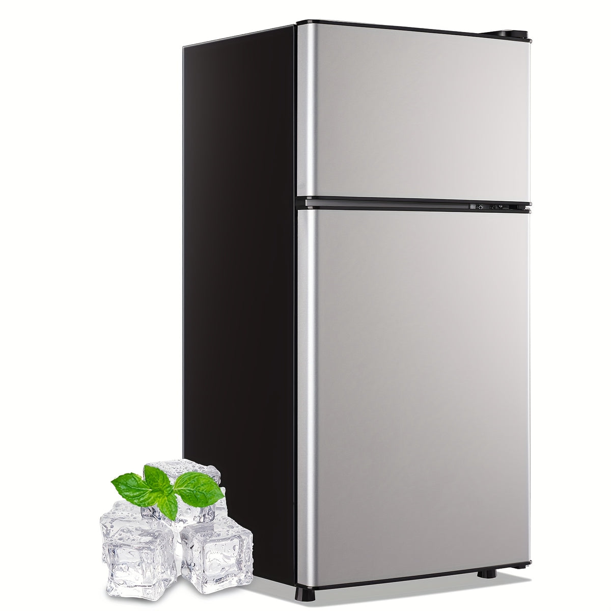 DEMULLER 2.4 Cu.Ft Mini Refrigerator with Freezer Double Door Personal Small Fridge for One Person Removable Plastic Shelves Ideal for Home, Apartment, Dormitory