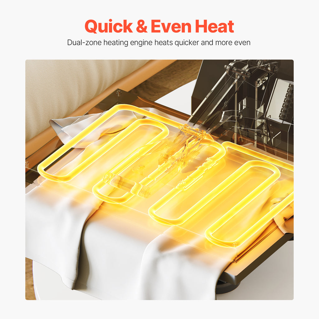 VEVOR Heat Press Machine 2-In-1 15x15in Sublimation Print Transfer DIY T-shirt Cap