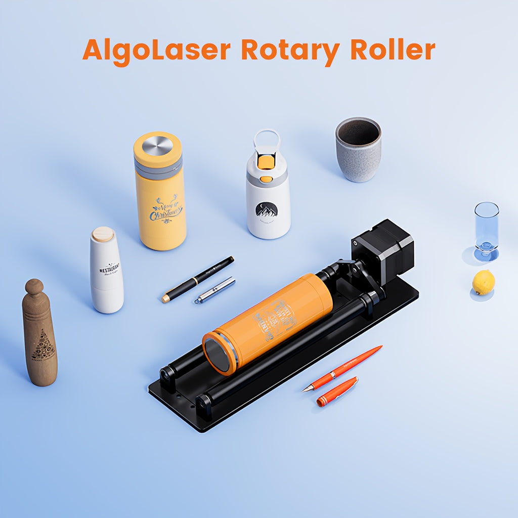 Algolaser Pixi Touchscreen Smart Engraving Machine with Roller, 100x100mm Engraving Range, DIY Holiday Craft Tool, Suitable for Engraving Oval Items Such as Water Cups, Pens, Etc., Valentine's Day Gift
