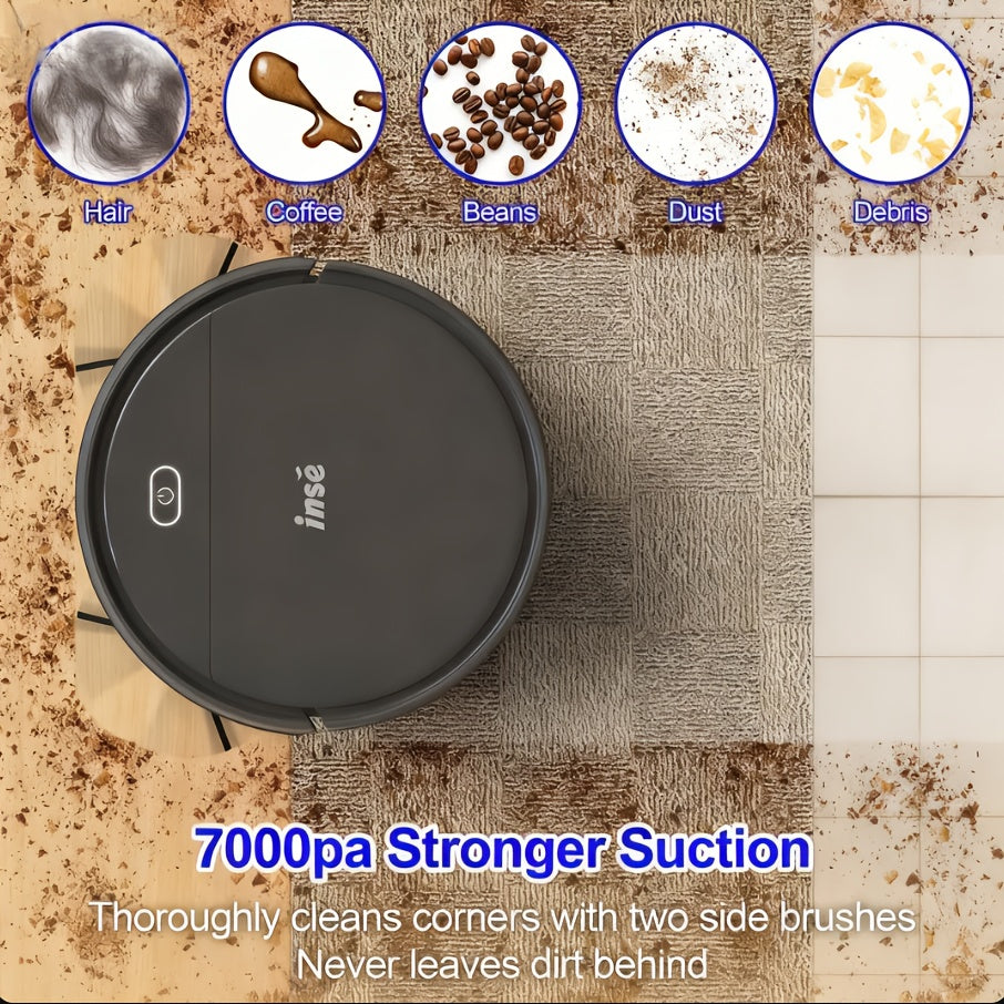 2026 Robot Vacuum Cleaner with 7000Pa Powerful Suction, Tangle-free Pet Hair Extraction, And A Detachable Mop, It Sweeps, Vacuums, And Mops Hard Floors And Carpets Effortlessly.