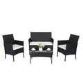 The HARAISEDK Handmade Outdoor Wicker Patio Sofa Set, Combined with A Tempered Glass Coffee Table, Is An All - Weather PE Rattan Furniture Piece That Is Applicable to Courtyards, Patios, Balconies, Backyards, Decks, Bars And Cafes.