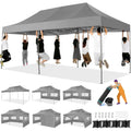 10x20 Pop Up Canopy Tent, Heavy Duty Canopy with 6 sidewalls, Easy Up Commercial Outdoor Canopy, Wedding Party Tents for Parties, All Season Wind & Waterproof Gazebo with Roller Bag, Pop Up Canopy for Wedding, Commercial Areas, Playgrounds, etc