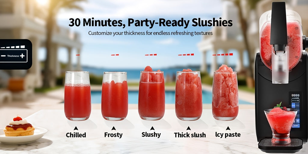 88oz Heavy-Duty Commercial/ Slushie Machine with 12-Hour Continuous Cooling & Self-Cleaning - 5-in-1 Margarita/Milkshake/Wine/Cocktail Maker, ABS Frozen Drink Dispenser for Parties, Weddings, Bars (No Compatible with)
