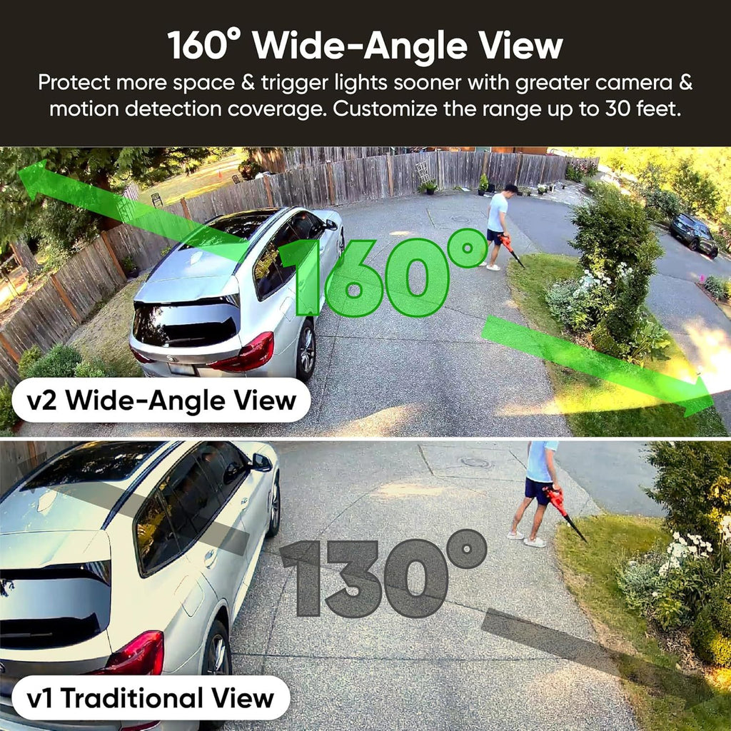 WYZE Floodlight Camera v2, 2800-Lumen LEDs, 2K HD Outdoor Security Camera, 160° Wide View, Motion Activated Light, 105dB Siren, Color Night Vision, Compatible with Alexa & Google Assistant, Wired, White