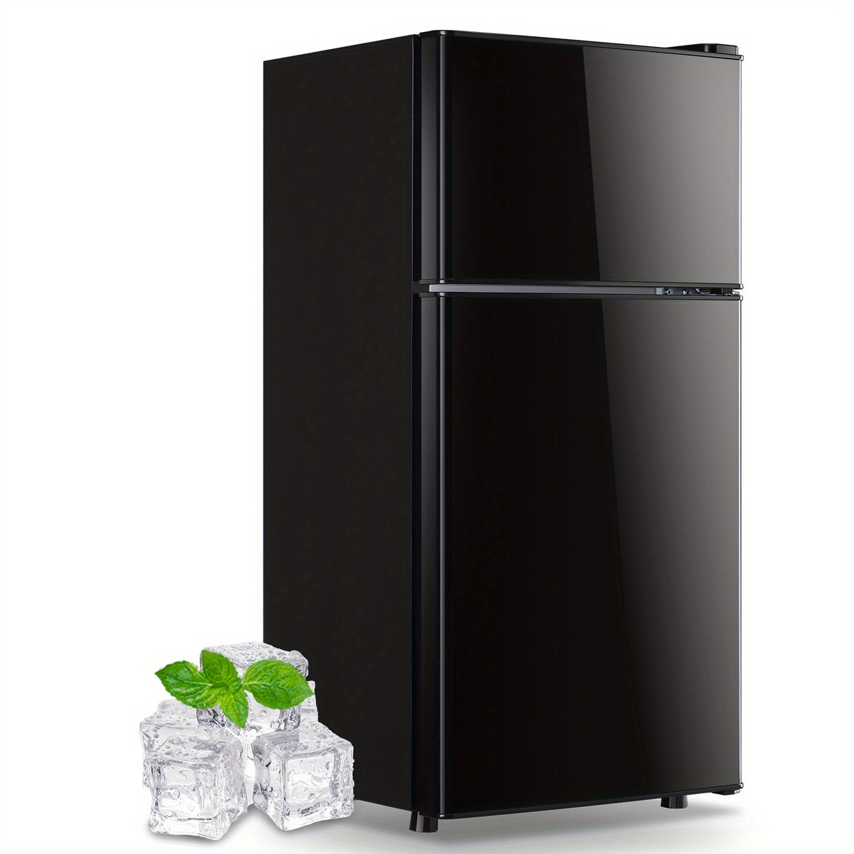 DEMULLER 2.4 Cu.Ft Mini Refrigerator with Freezer Double Door Personal Small Fridge for One Person Removable Plastic Shelves Ideal for Home, Apartment, Dormitory