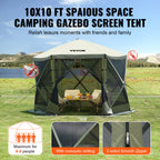 Pop-Up Screen Gazebo Tent by VEVOR, Removable Privacy Panels for Camping, Picnics and Backyard Gatherings