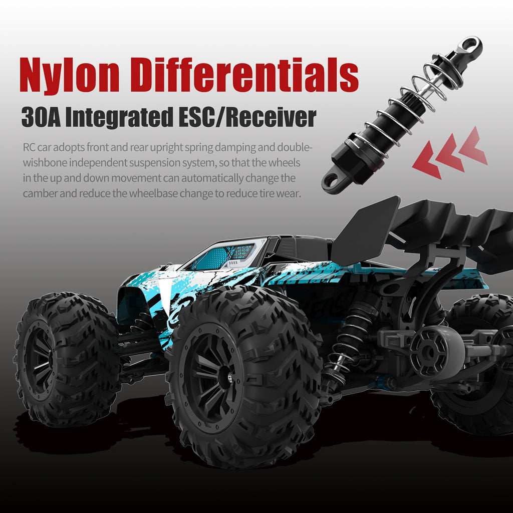 ZHUOYOU 1:16 4WD Off Road High Speed RC Car with Head-up Wheel, 70KM/H Racing Drifting Vehicle, RC390 Motor, 2.4Ghz Remote Control, Supports Cars Racing Together, LED Lights, All Terrain Application