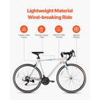 Road Bike Racing Bicycle 700C Shimano 21 Speeds Carbon Steel Frame Caliper Brake