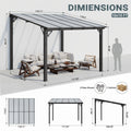 Wall-Mounted Pergola by VIWAT — Modular Splicable Design and Sloped Panel Roof for Patios and Decks, Gray