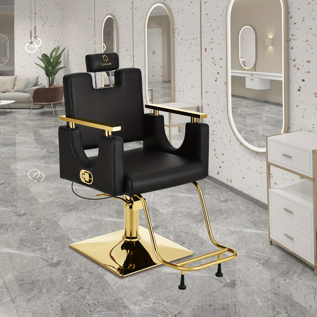 Salon Chair Hydraulic Barber Chair 360 Degrees Rolling Swivel Barber Chairs, Hydraulic Reclining Barber Chair for Barbershop Hair Salon Spa Equipment