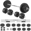 66Lbs 2-In-1 Adjustable Dumbbell Set, Barbell Free Weight Set with Connector for Strength Training Body Shaping Home Gym Equipment