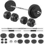 66Lbs 2-In-1 Adjustable Dumbbell Set, Barbell Free Weight Set with Connector for Strength Training Body Shaping Home Gym Equipment
