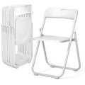 Set of 10 Durable Metal Frame Folding Chairs, Stackable Plastic Seating for Commercial Use, Ideal for Family Gatherings, Celebrations, Outdoor Meals, Educational Institutions, And Weddings. Designed for Hard Surfaces, Easy to Clean