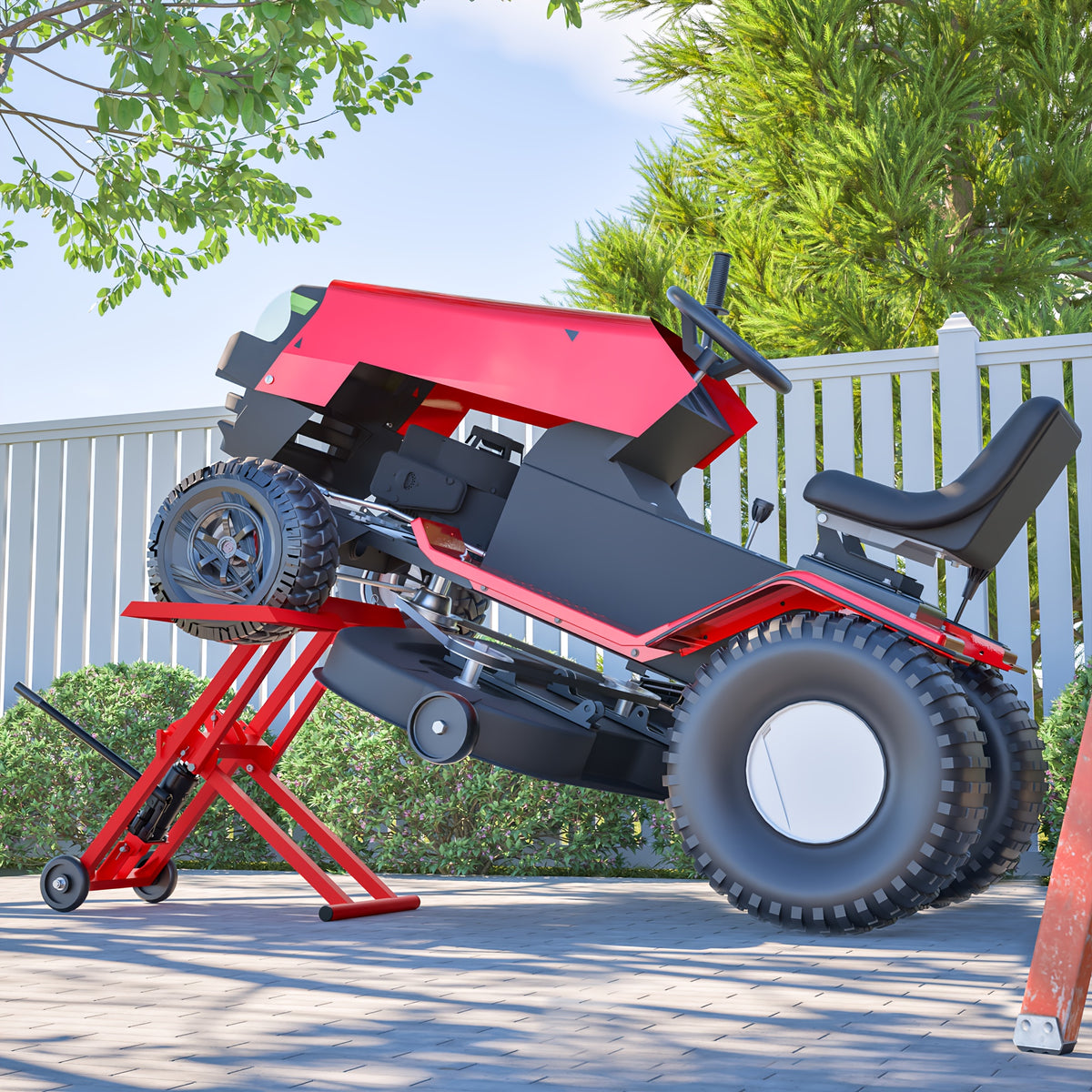 Hydraulic Lawn Mower Lift Jack for Zero Turn Radius Riding Lawn Mower, Tractors Maintenance And Repair, 500lb Lifting Capacity, Hydraulc Lift, Compatible with Most Lawn Mowers And Small Tractors, More Effortless And Safer