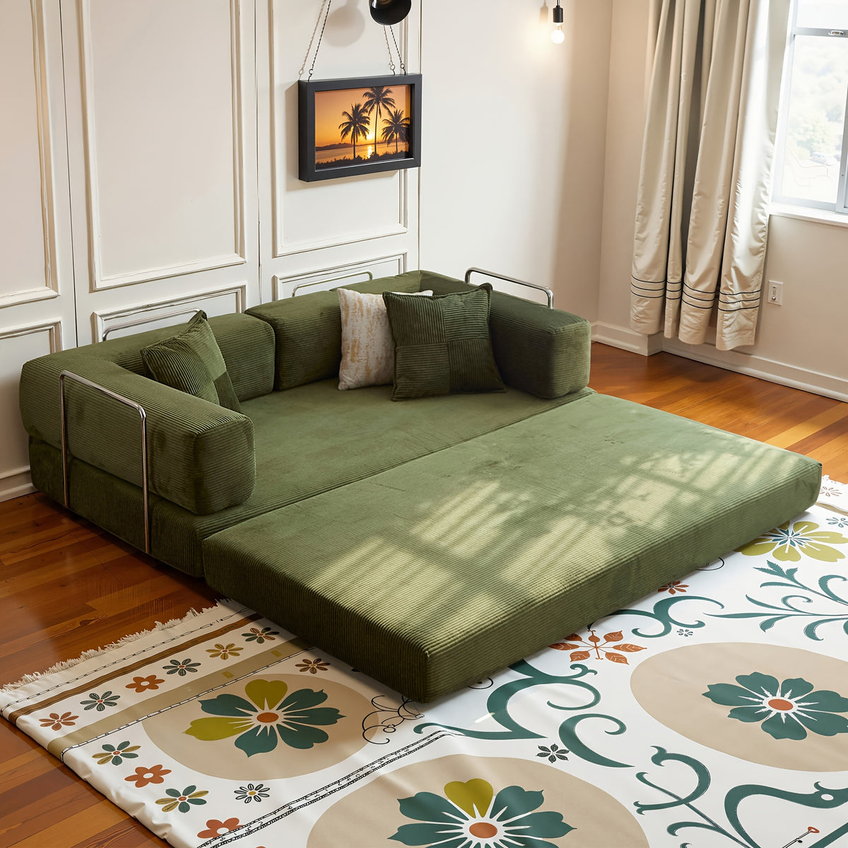 Boneless Sofa Bed, Modern Cloud Couch Folding Sofa Bed, Modular Sofa In A Box Compressed Memory Foam Sofa with Washable Sofa Cover for Living Room, Bedroom, Apartment