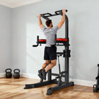 VEVOR Pull Up Bar, 330 LBS Power Tower Dip Station,With pallet/With butterfly arm, Workout Dip Station with H-Shaped Stable Base & Assistance Platform, Adjustable 9 Level / 12 Level Height Pullup Stand for Back, 3-Level / 4-Level Adjustable Elbow Pads