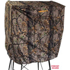 Muddy Steel 7 Foot Tall Quad Pod Hunting Blind Cover w/ 4 Zippered Windows, Camouflage (Stand Not Included)