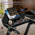 4 IN 1 Treadmills for Home with 13% Incline, 3.0HP Quiet Foldable Treadmill with Handle Bar Up to 330lbs Capacity.