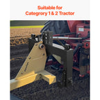 3-Point Quick Hitch with 2" Receiver Category 1 & 2 Tractor Hitch 3000lb Black/Orange/Green