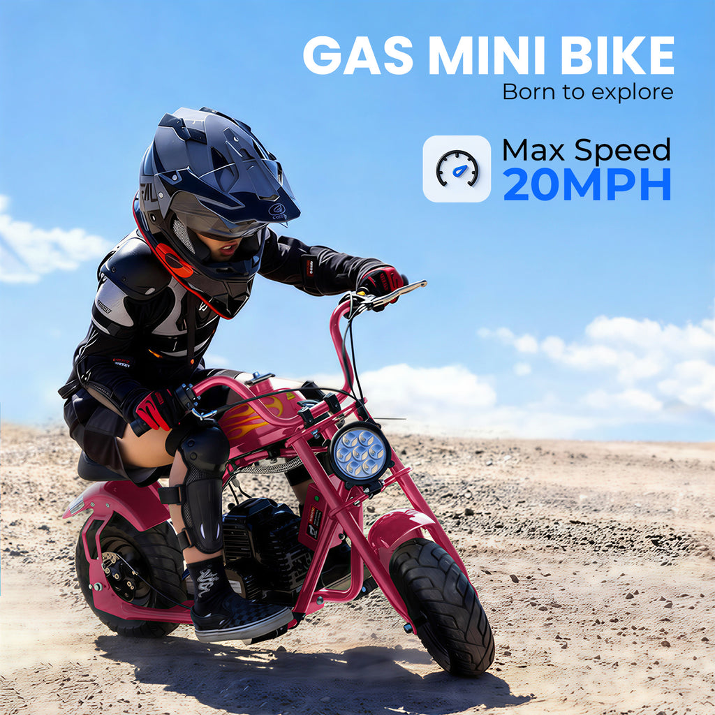 Mini Dirt Bike, DB004 Model 39 CC 4-Stroke Gas Chopper Bike with Off-Rode Tire, Disc Brakes, Max Load 160Lbs, Up to 18Mph