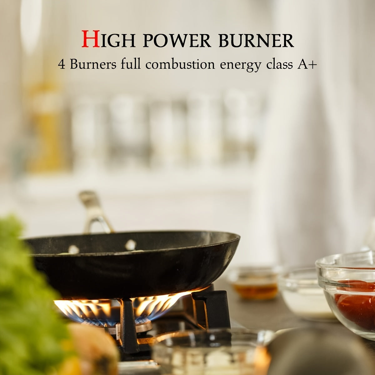Gas Cooktop for Everyday Meal Preparation, 24-Inch Four-Burner Design for Kitchen Cooking Tasks