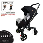 Lightweight Foldable Stroller, Dual-Directional Push with Adjustable Canopy, Metal Frame with Safety Harness, Designed for Newborns, Portable and Airplane-Friendly, Suitable for Outdoor Travel and Holiday Gifting