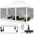 Hoteel 10x15 Heavy Duty Pop Up Canopy Tent with 4 Sidewalls, Commercial Gazebo Party Tent with Mosquito Netting Wall Easy Up Outdoor Instant Screen Tent for Backyard, Beach, Patio, Garden