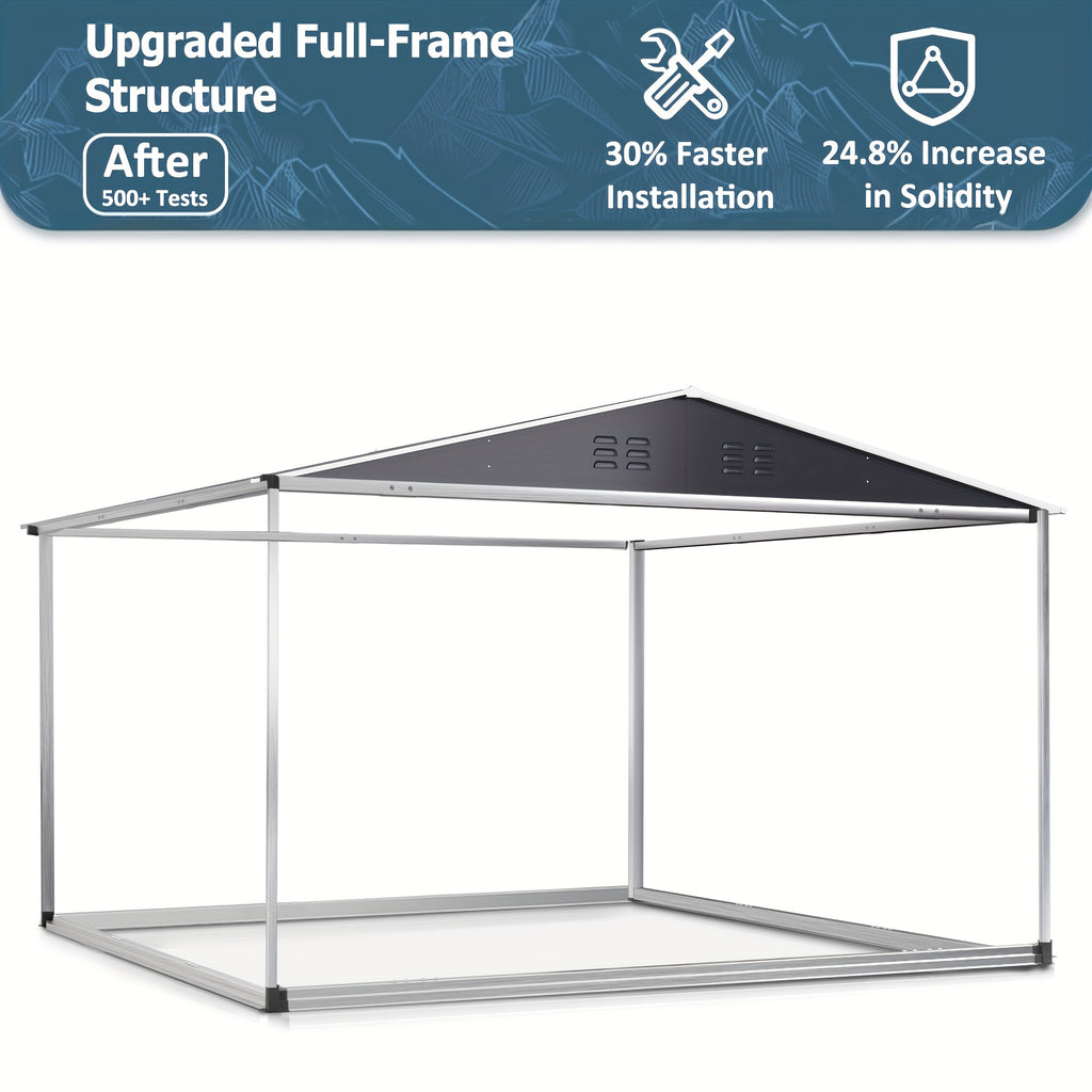 Metal Storage Shed 8' x 8' in Gray with Lockable Doors and Sloped Roof for Backyard Equipment Organization