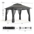13 x 13 Ft Pop-Up Gazebo Tent with Mosquito Netting and Portable Roller Bag for Backyard or Garden Use