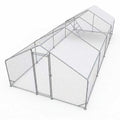 Heavy Duty Reinforced Chicken Coop Walk In Chicken Run with Waterproof Cover Large Metal Poultry Cage Outdoor Chicken Pen with Free Chicken Roosting Ladder