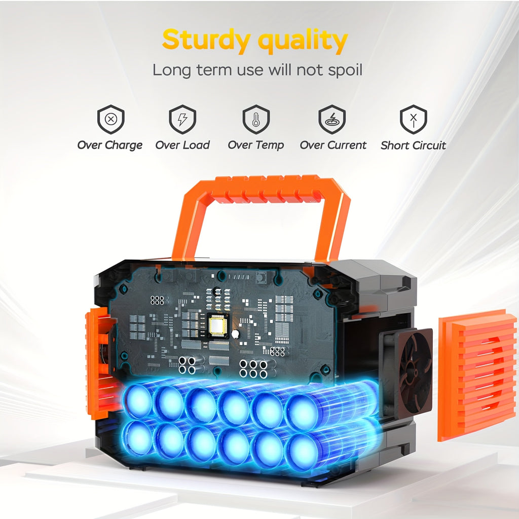 Portable Power Station 237Wh With 60W Solar Panel/88Wh &30W SL/111Wh &30W SL, Or 88.8Wh/237Wh.with 2*AC/USB-C PD/USB QC3.0/DC Output, LED Emergency Power Light For Outdoor Camping, RV Traveling, Emergencies For Gift