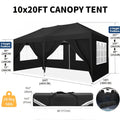 10x30ft/10x20ft Pop-up Canopy Tent, Canopy with 8 Removable Sidewalls, with Sandbags And Carry Bag, Three Adjustable Heights, Perfect for Patios, Lawns And Gardens, Event Parties, Market Stalls