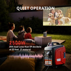 Portable Inverter Generator, Ultra Quiet, CO Alarm, Peak 2500W Rated 1900W, Peak 3200W Rated 2600W, Peak 3600W Rated 3000W, Peak 4000W Rated 3200W, Peak 4500W Rated 3600W, Ideal for Yard, Lawn, Garden, Camping, RV, Home Backup Power