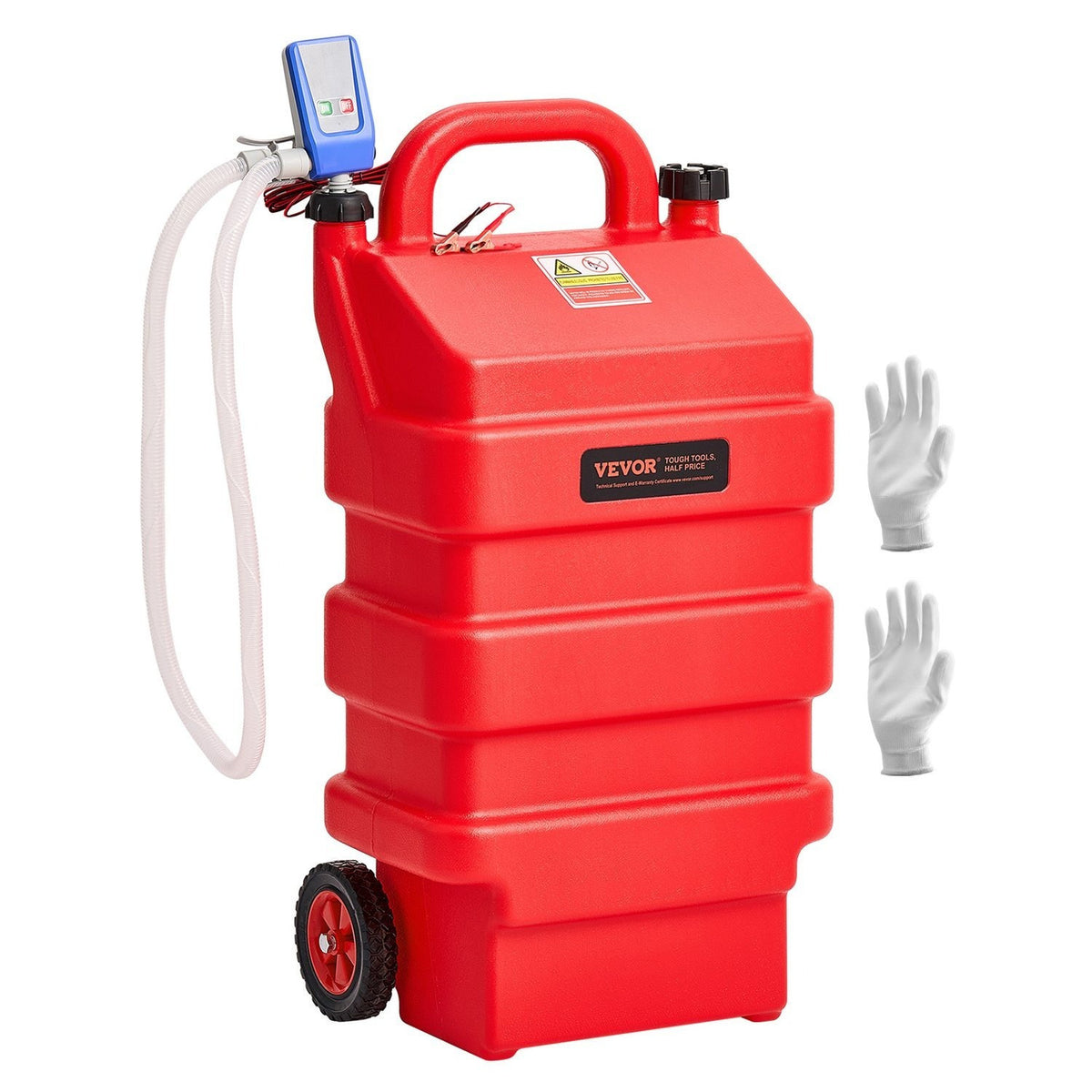 VEVOR Fuel Caddy 16 Gallon/ 32 Gallon Fuel Tank with 12V DC 2.5 GPM/ 15 GPM Electric Transfer Pump