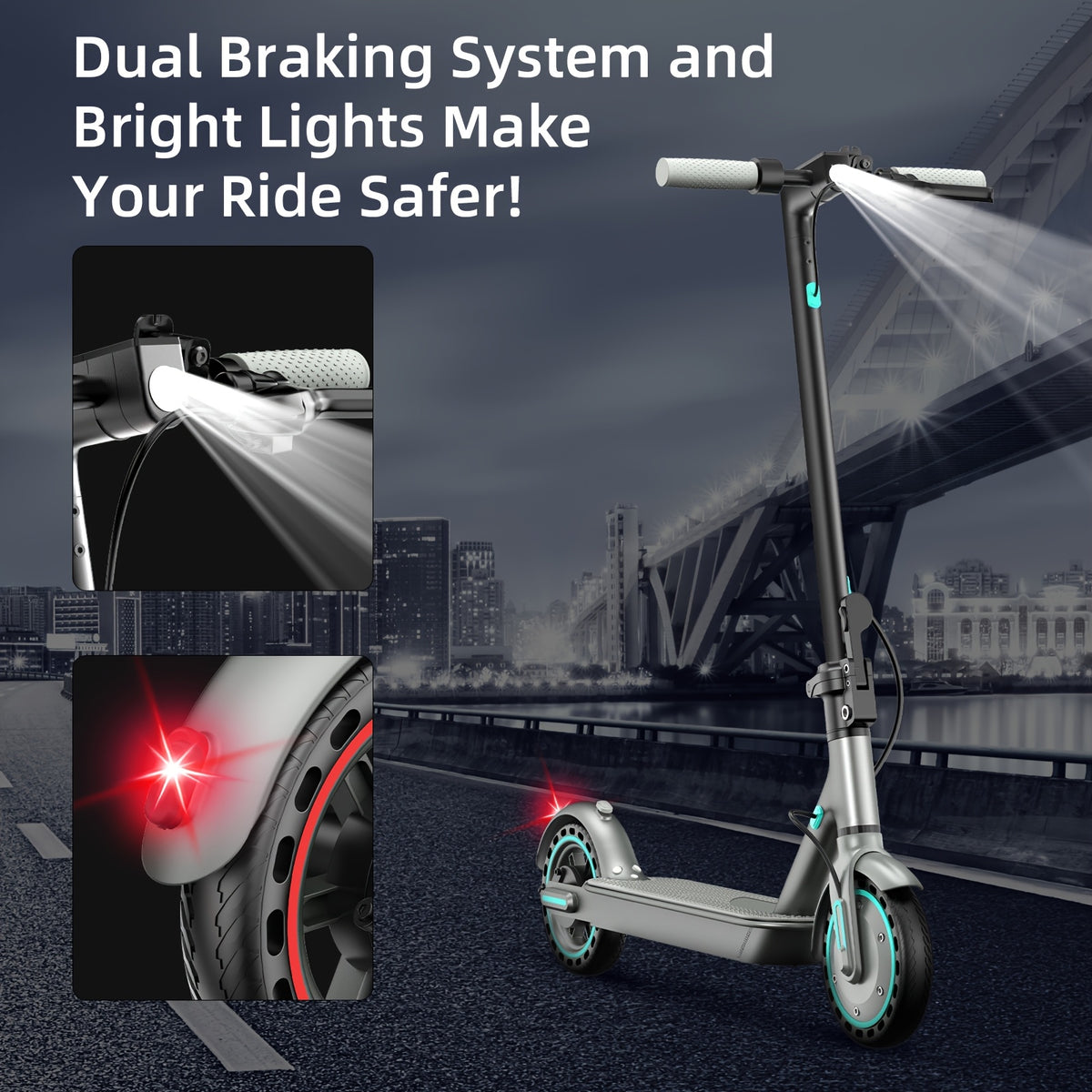 Electric Scooter with 350W Motor, 8.5" Solid Tires, Display, 3-Speed, Long Range 15 Miles, Foldable And Portable - Scooter for Urban Commuting, Suitable for Adults, Gift for Family And Friends