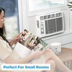 [Midea 5000 BTU Window AC] Midea 5000 BTU Window Air Conditioner, Cool Up to 150 Sq.Ft, Mechanical Knob/ Electronic Digital Control, Window Mount AC for Small Bedroom Office, White