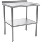 Stainless steel ready-made workbench, commercial heavy-duty workbench and workstation, suitable for metal dining tables in kitchens, restaurants, homes and hotels, with adjustable base frame and waterproof board
