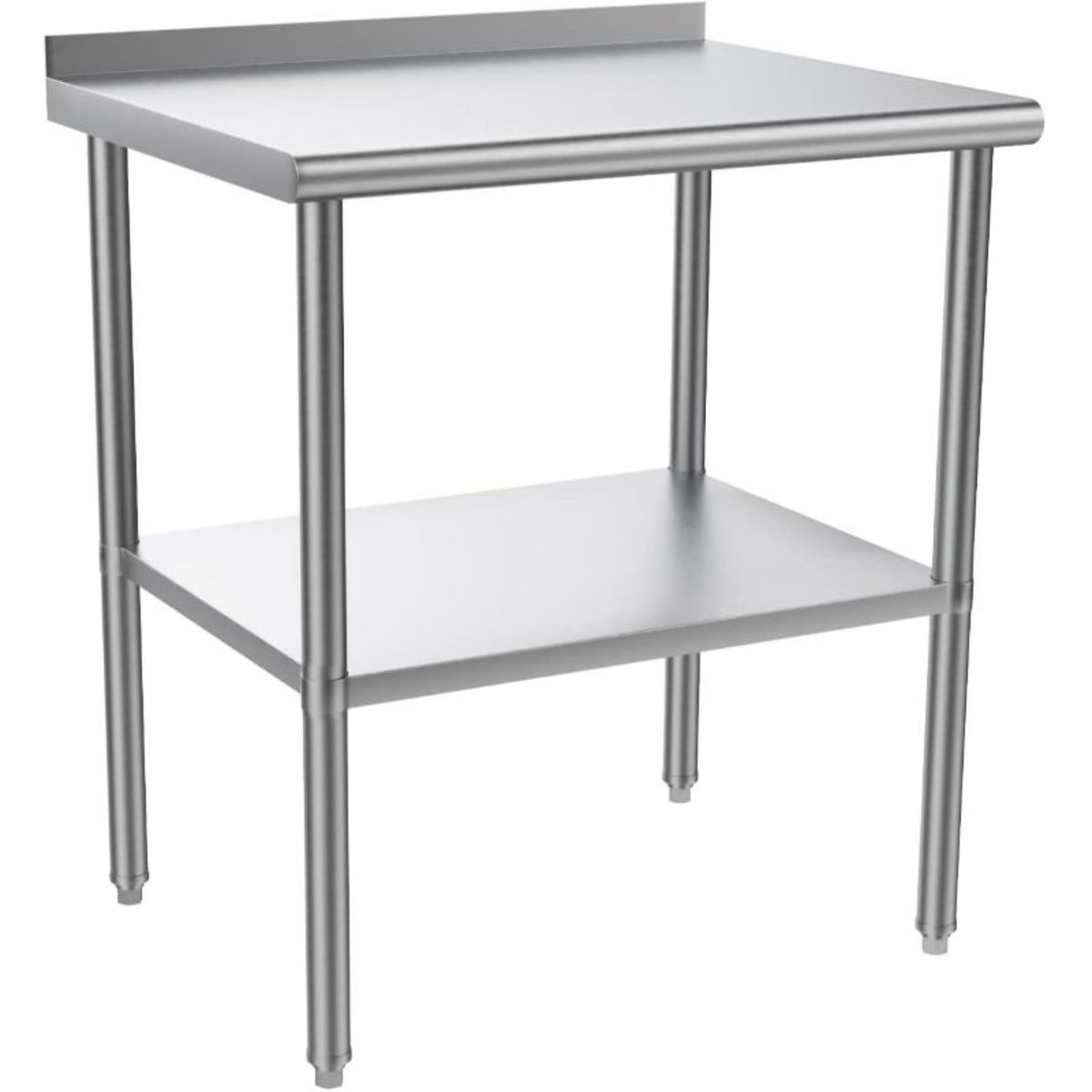 Stainless steel ready-made workbench, commercial heavy-duty workbench and workstation, suitable for metal dining tables in kitchens, restaurants, homes and hotels, with adjustable base frame and waterproof board