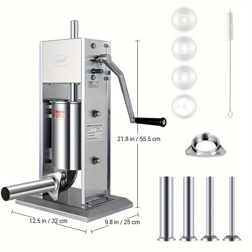 2 In 1 Sausage Stuffer, Vertical Sausage Maker And Spanish Churro Maker Machines With 2 Speed, 7LB/101.44oz