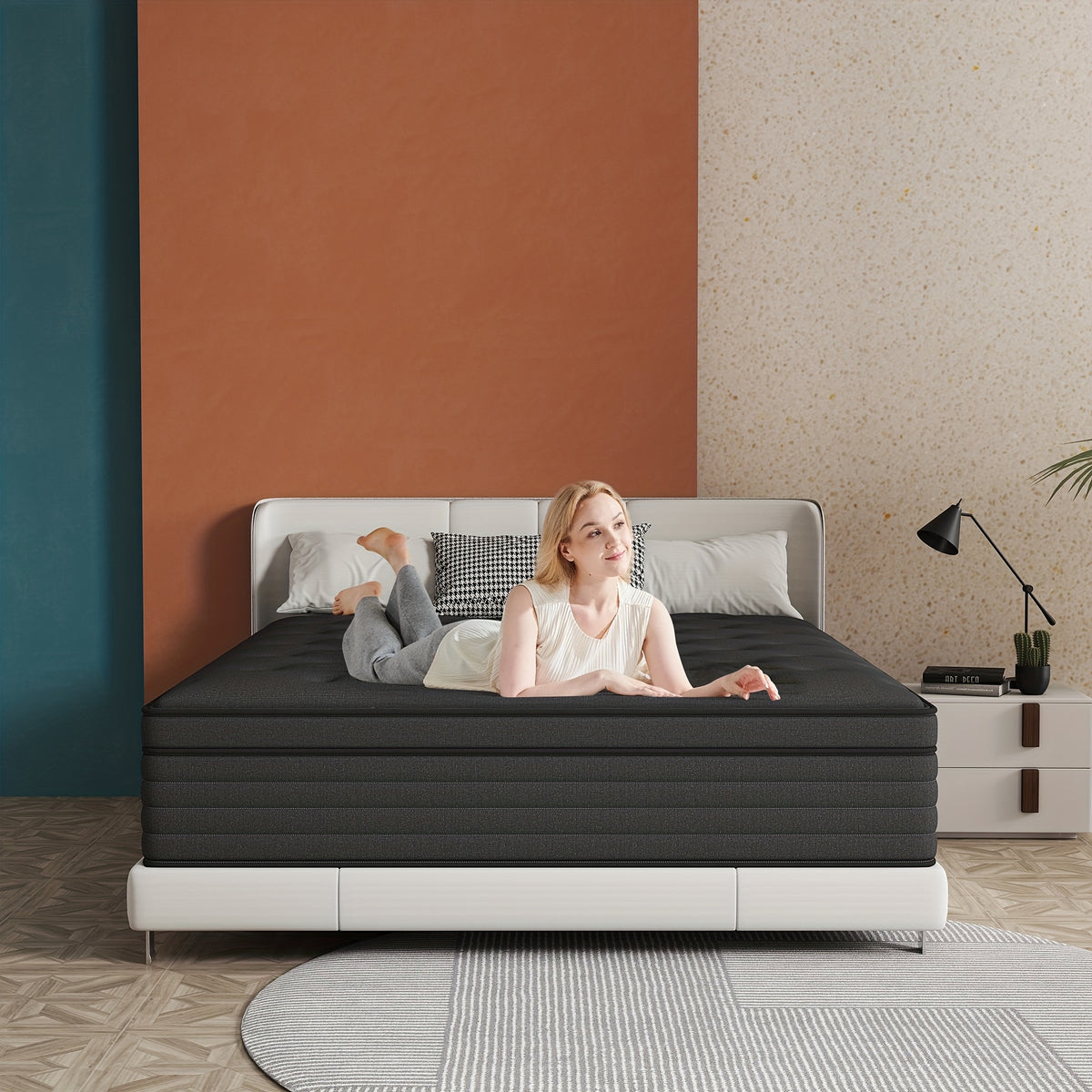 Memory Foam Hybrid Mattress Twin Full Queen King 8/10/12/14 Inch in a Box Individually Wrapped Coils Medium Firm Breathable Supportive