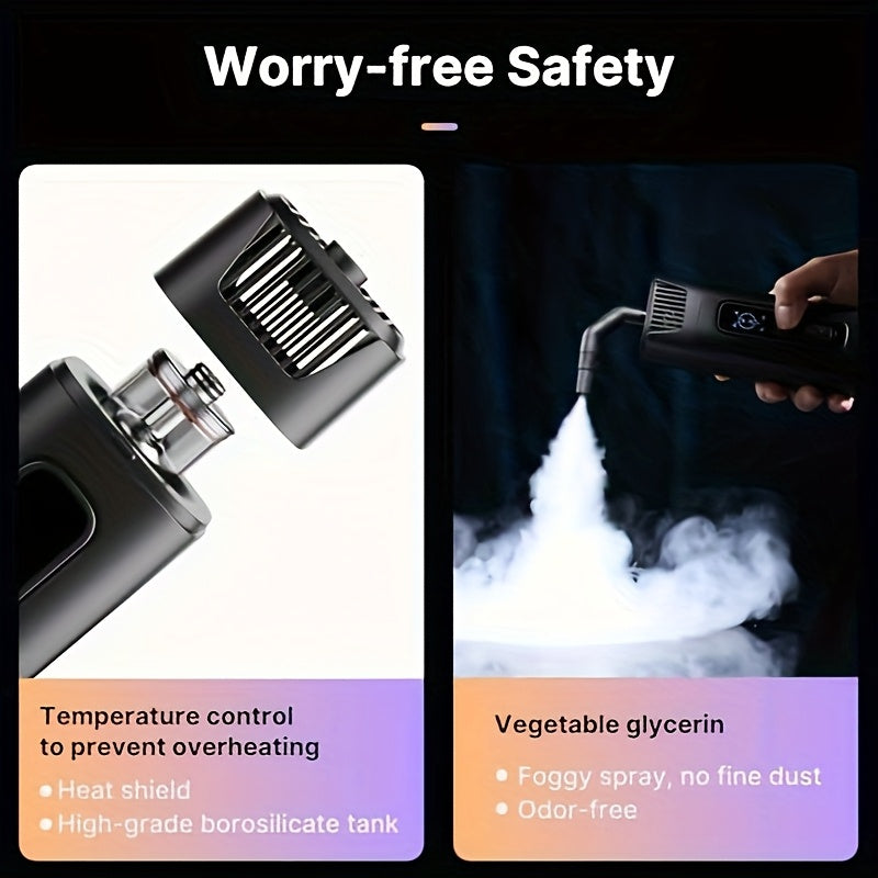 ULANZI FM01 Handheld Haze Machine with Compatible for Photo Effects - Manual Trigger Fog System, Refillable Tank & Portable Mist Generator Suitable for Indoor Parties, Studio Effects, Stage, Smoke for Photoshoots