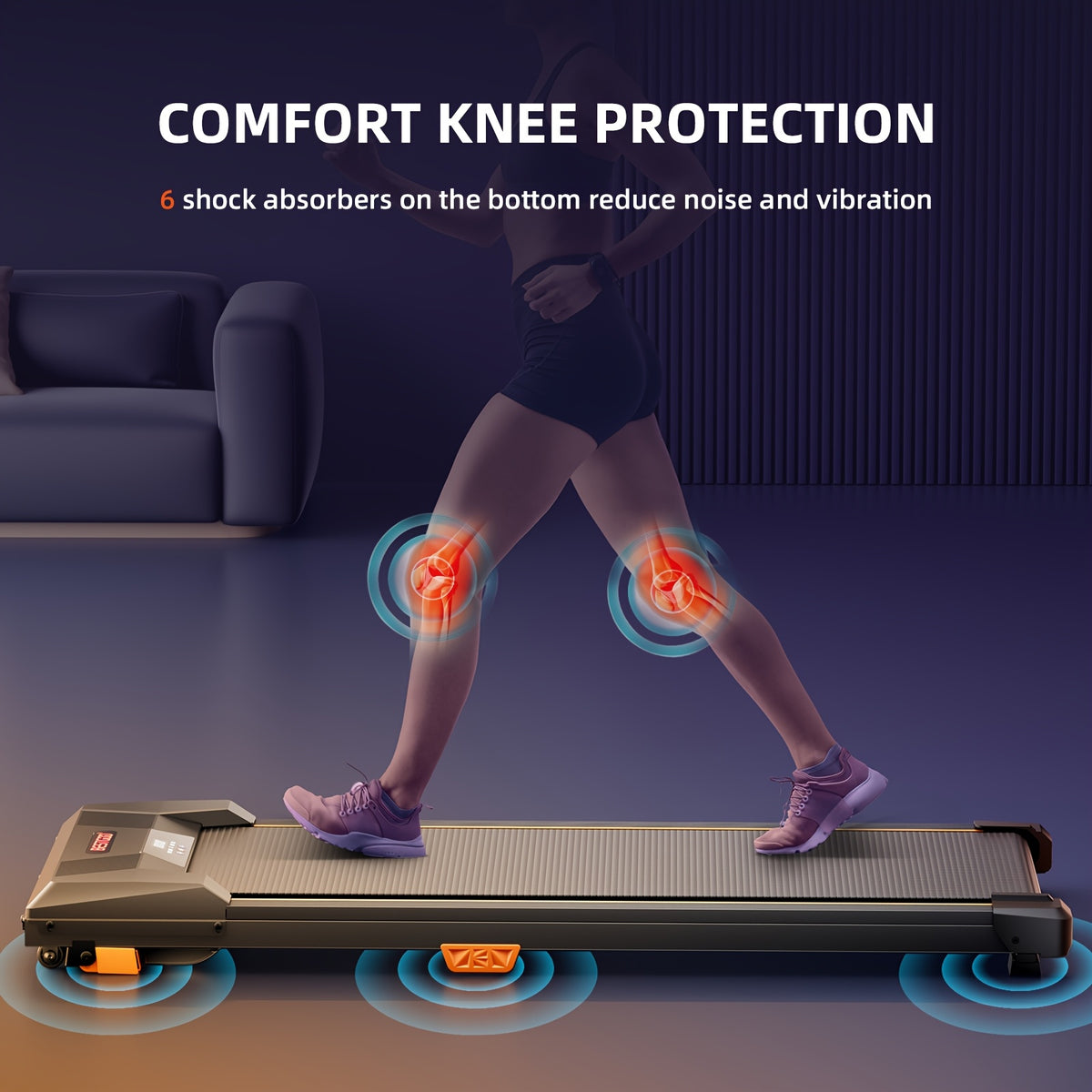 BestGod Walking Pad, Quiet Under Desk Treadmill, Portable Walking Pad Treadmill, 2.5 HP Brushless Motorized Treadmill, Walking Jogging Machine for Home&Office