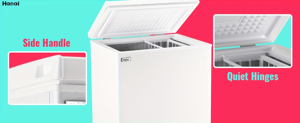 Chest Freezer WANAI 5.0 Cu. Ft. Compact Deep Freezer with Removable Basket and Adjustable Temperature Control