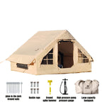 AISUNSS Inflatable Camping Tent for 4-6 Person, Easy Setup High Quality Outdoor Oxford Tents with Pump, Self-Supporting Structure Inflatable House Tent, Cabin Tent with Mesh Windows & Doors