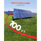 VEVOR 100FT Solar Panel Extension Wire Female & Male Connectors 10AWG Set of 2